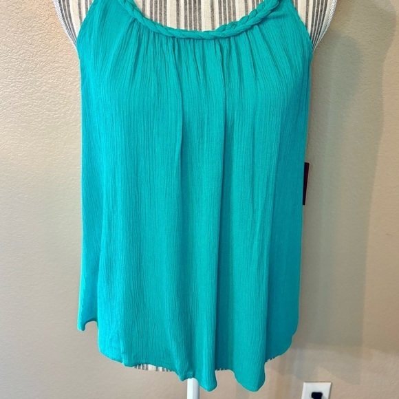 NWT Mossimo Tank Top XS Teal / Jade Green Braided Straps Rayon Boho - Picture 4 of 13